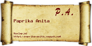 Paprika Anita névjegykártya